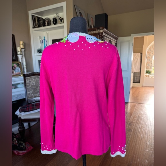 Berek Christmas Pink Snowman Cardigan‎